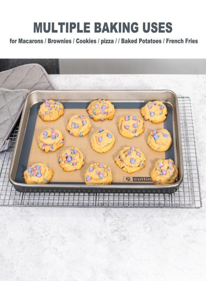 Cutting Edge Essentials Silicone Baking Mat - Heat-Resistant Non-Stick for Cookies, Brownies, Pizza, and More; Microwave, Dishwasher, and Freezer Safe; 0.77mm Thick (Medium, Beige) - Image 5