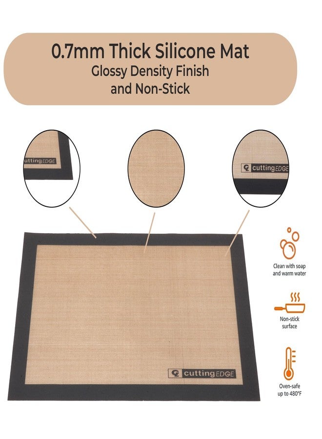 Cutting Edge Essentials Silicone Baking Mat - Heat-Resistant Non-Stick for Cookies, Brownies, Pizza, and More; Microwave, Dishwasher, and Freezer Safe; 0.77mm Thick (Medium, Beige) - Image 3