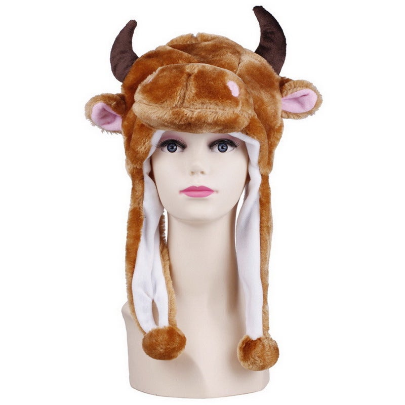 Winter Hat Tiger Head Hat Adult And Children Neck Protection Plush Hat Warm Style Student Performance Street Stall Hat - Image 4