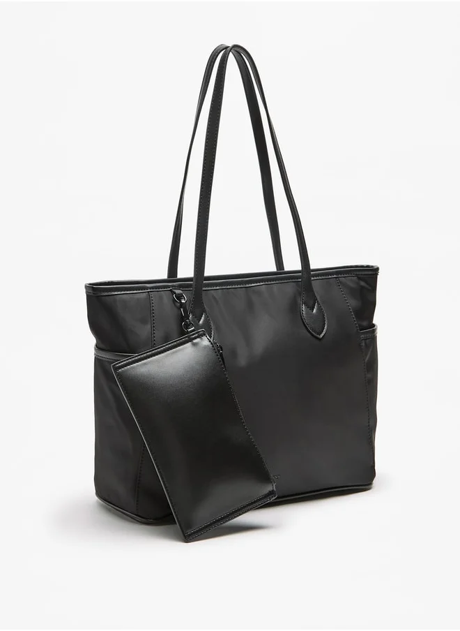 MISSY Women Missy Solid Tote Bag with Zip Closure and Pouch