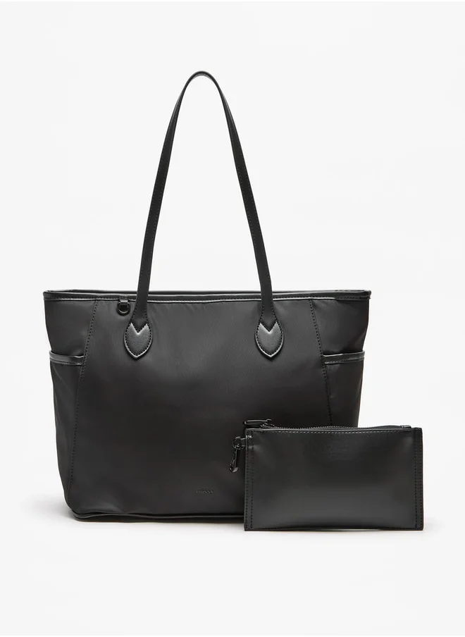 MISSY Women Missy Solid Tote Bag with Zip Closure and Pouch