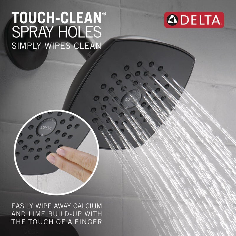 Delta Modern 14 Series Shower Faucet Set, Matte Black Shower Head and Handle Set, Valve Trim Kit, Matte Black T142339-BL-PP (Valve Not Included) - Image 4