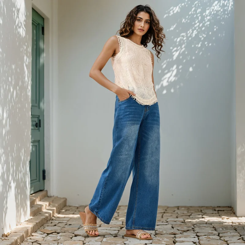 تواكستريمز 2Xtremz Straight Fit Jeans with Chain Detail and Pockets