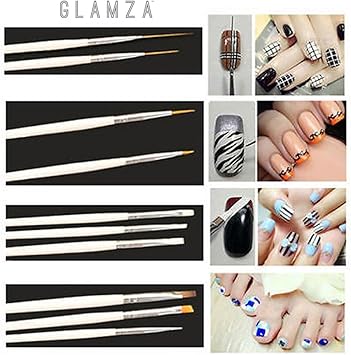 Glamza مجموعة فرش طلاء الأظافر 20 قطعة مع قلم نقطي لمانيكير وباديكير - Image 5