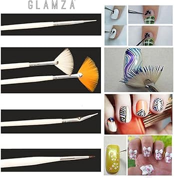 Glamza مجموعة فرش طلاء الأظافر 20 قطعة مع قلم نقطي لمانيكير وباديكير - Image 4
