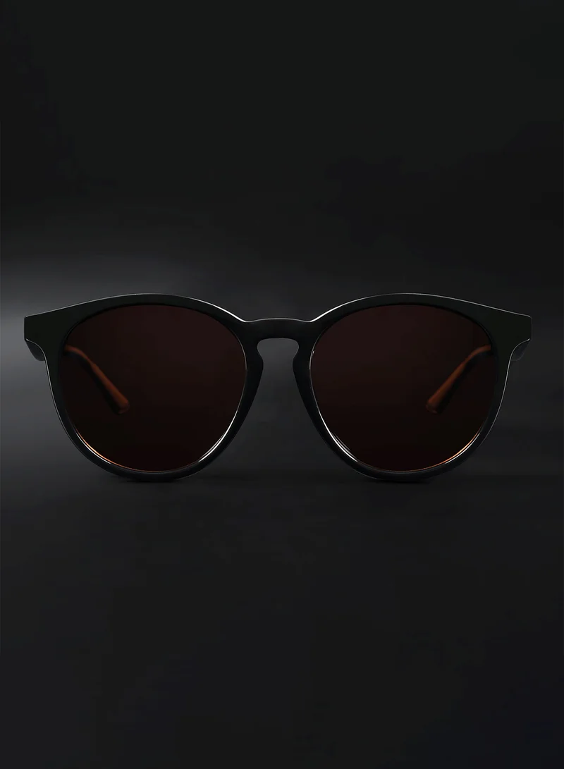Woggles Radon Brown Polarized Round Sunglasses