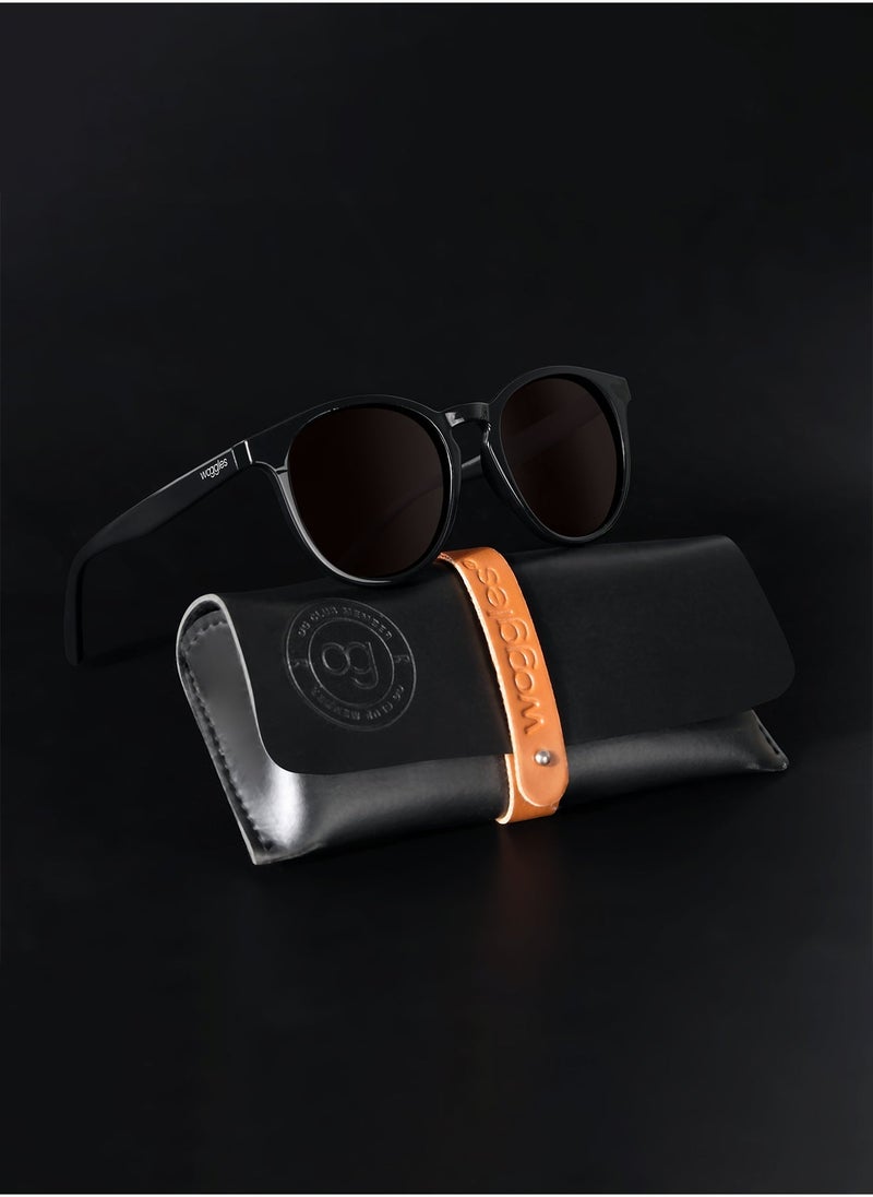 Woggles Radon Brown Polarized Round Sunglasses  - Image 1