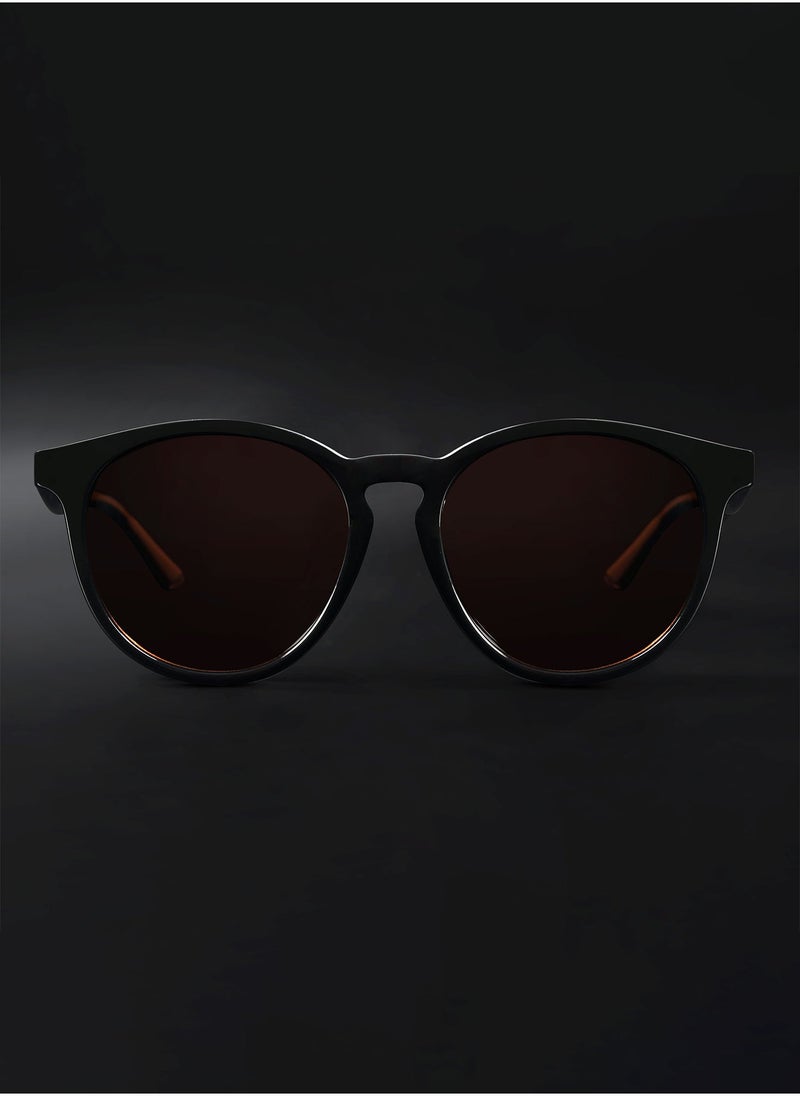 Woggles Radon Brown Polarized Round Sunglasses  - Image 4