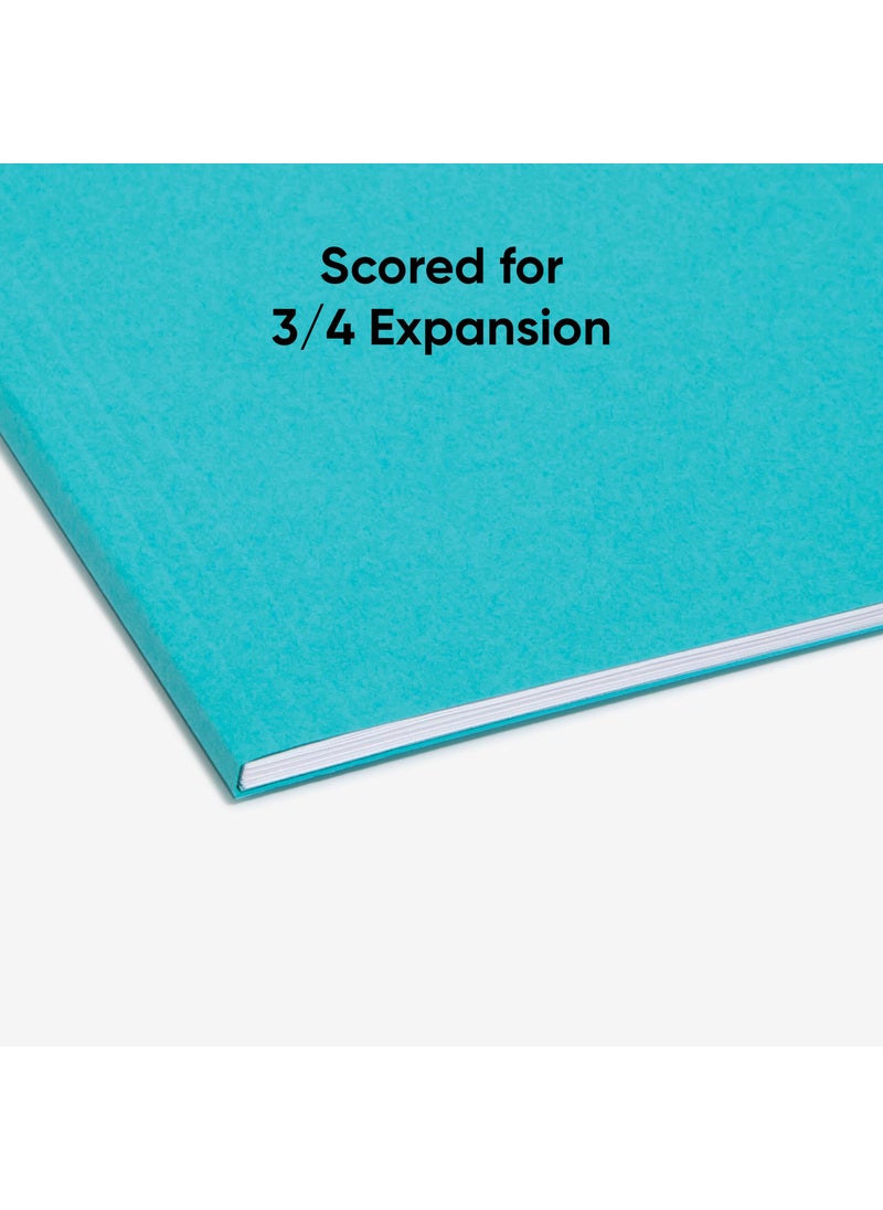 Smead Smead Colored Hanging File Folder with Tab, 1/5-Cut Adjustable Tab, Letter Size, Aqua, 25 per Box (64058)  - Image 5