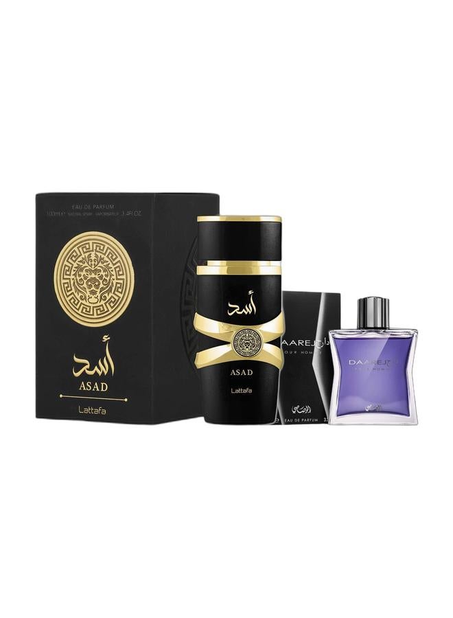 Lattafa Asad For Men Eau De Parfum 100ml & Daarej Perfume for Men EDP 100ml combo - Image 1