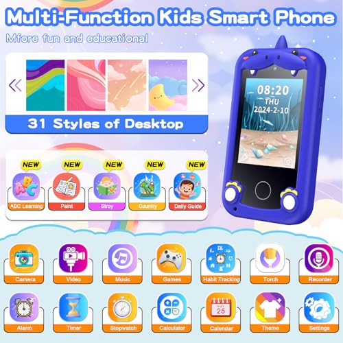 WEOLULI Kids Phone for BoysToys for 310 Year Old Boys GirlsChristmas Birthday Gifts for GirlsToddler Smartphone Learning ToysKids Toys Play Cell Phones with Camera Games Music - Image 5