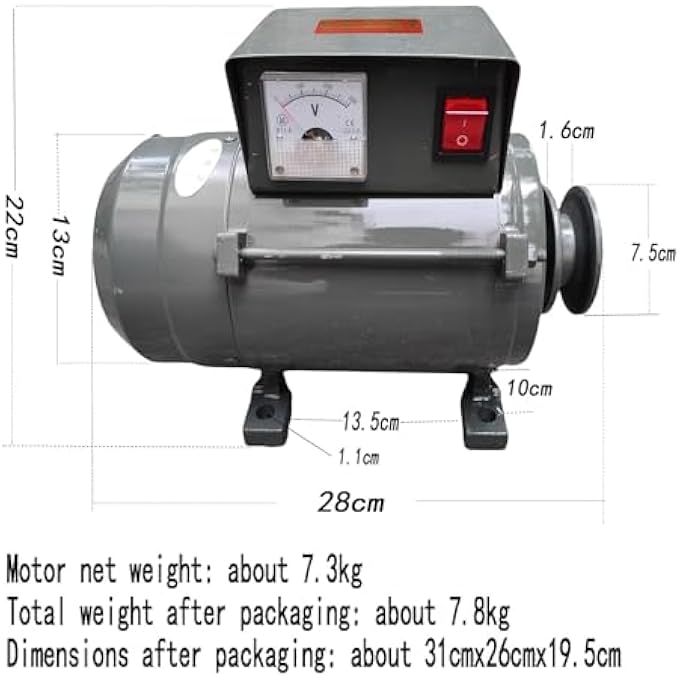 OLONETO 1000W 220V Low RPM Brushless Alternator, 500-1500RPM Permanent Magnet Generator With Pure Copper Coil And Voltage Regulator, For Diesel Or Hydro Power Use - Image 5
