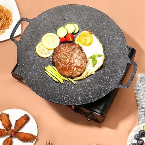 Yopple Pre-Seasoned Cast Iron Tawa, Non-Stick Grill & Dosa Pan for Even Cooking, Multipurpose Flat Pan for BBQ, Pizza, Pancakes & More, Durable, Fast-Heating Cookware for All Stoves - Image 4
