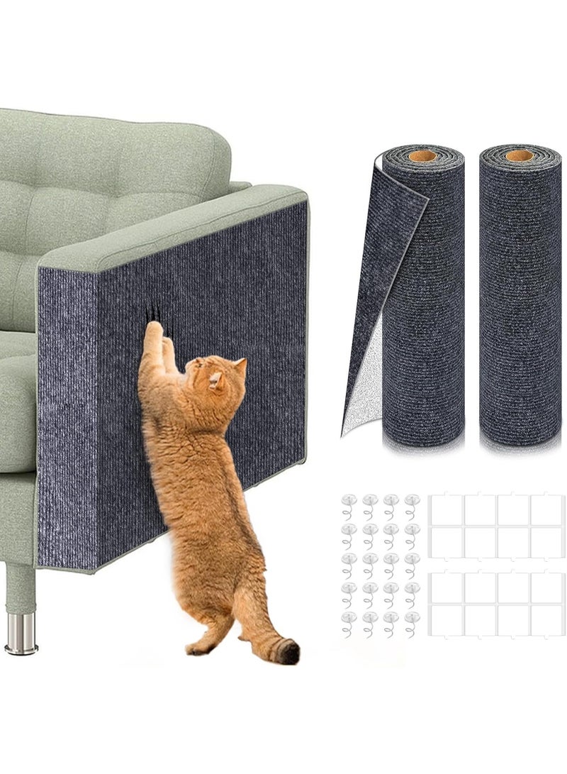 Cat Scratch Furniture Protector, Self-Adhesive Couch Scratch Protector, Durable Cat Scratching Post Carpet, DIY Climbing Cat Scratcher Couch Protector from Cat Claws - Image 1