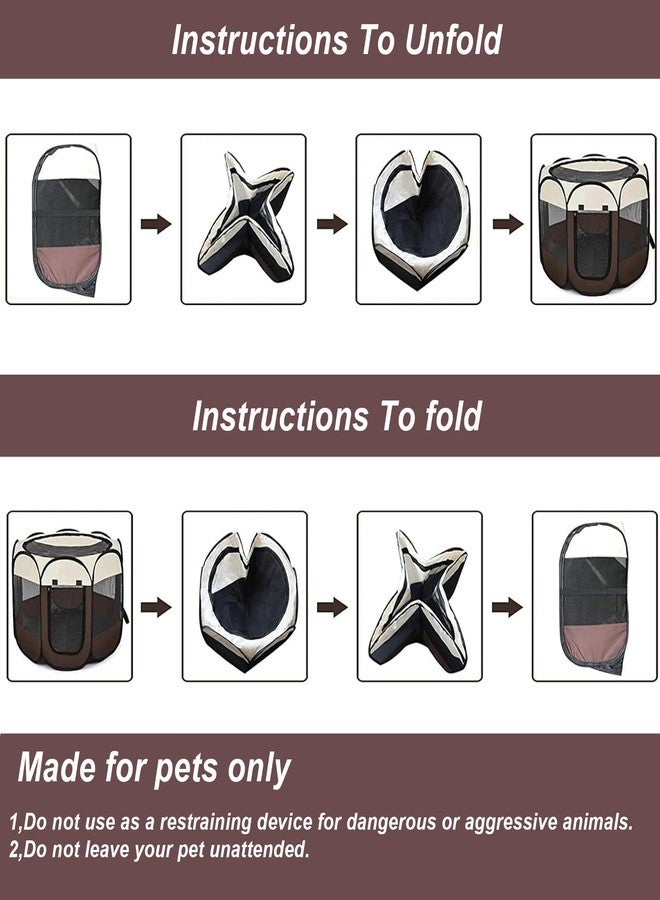 HEPEENG Portable Pet Puppy Dog Cat Playpen, 8-Panel Indoor/Outdoor Puppy Pen with Shade Cover & Travel Bag - Waterproof Dog Cat Tent - Image 5