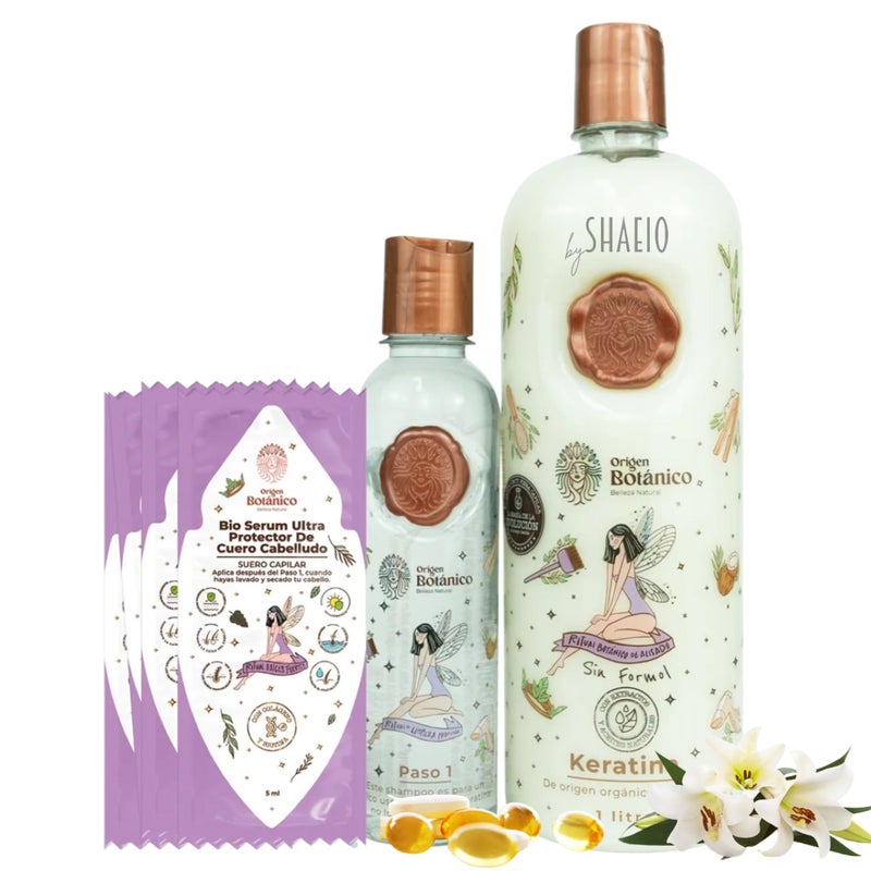 SHAEIO Keratin Hair Mask - 1 LITRO. RITUAL BOTANICO Keratina Organica Colombiana for Hair with 12 Natural Oils and Amino Acids - Image 1