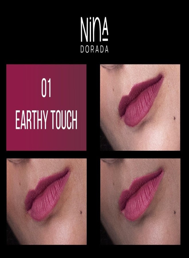 نينا دورادا أحمر شفاه سائل بلون وردي داكن بلمسة نهائية مطفية من نينا دورادا | يدوم طويلاً، مقاوم للماء | تركيبة مقاومة للتلطخ مع زبدة الشيا وزيت الجوجوبا | خالٍ من القسوة على الحيوانات ونباتي - Image 2