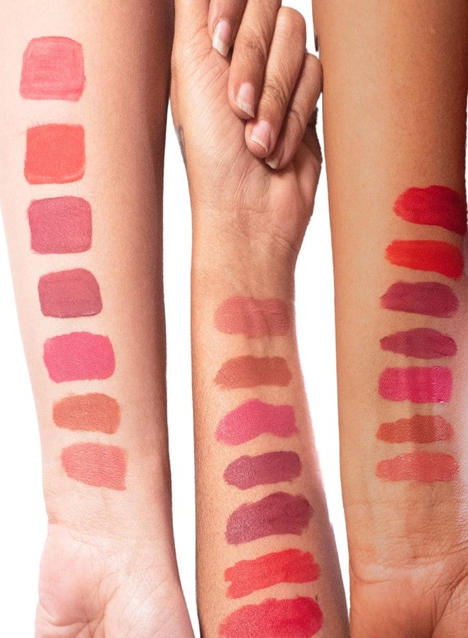 نينا دورادا أحمر شفاه سائل بلون وردي داكن بلمسة نهائية مطفية من نينا دورادا | يدوم طويلاً، مقاوم للماء | تركيبة مقاومة للتلطخ مع زبدة الشيا وزيت الجوجوبا | خالٍ من القسوة على الحيوانات ونباتي - Image 4