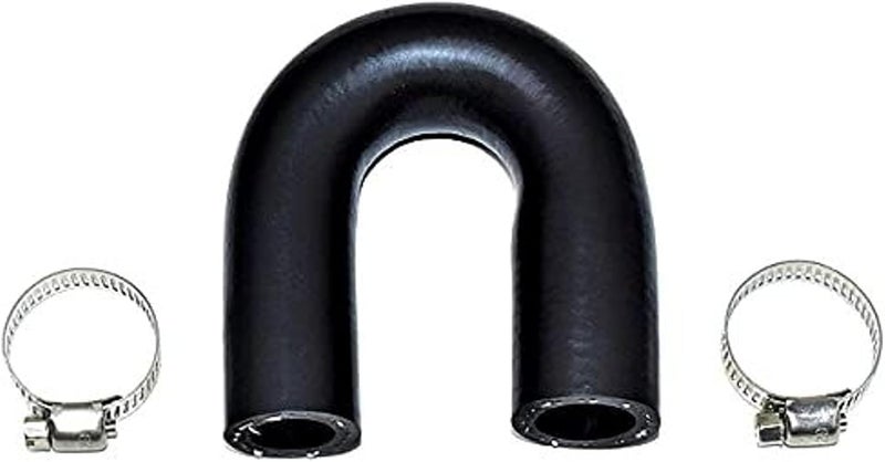 A-Team Performance LS Heater Core Bypass Hose - Black Silicone, 5/8in & 3/4in Hose Clamps - Water Pump Crossover & Heater Delete - Compatible with Chevrolet, GM & Pontiac LS/LSX Engines - Image 1