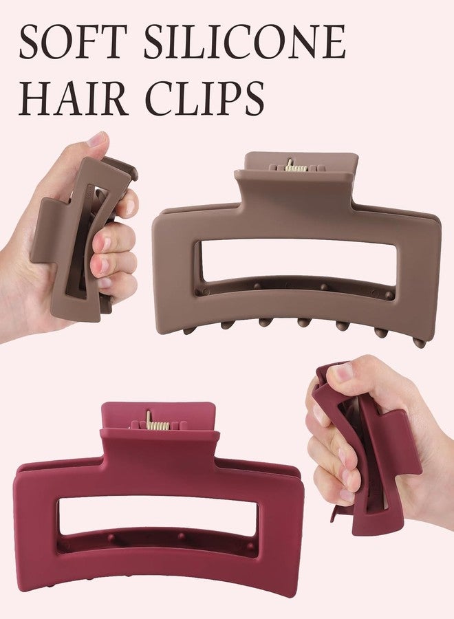 Melodio 4Pcs Cloud Claw Clips for Women, 4.2 Inch Non-Slip Strong Hold Hair Claws, Unbreakable & Durable TPEE-Silicone Blend, Large Bendable Cozy Hair Clip for Thin/Thick/Curly Hair, All-Day Comfort - Image 5