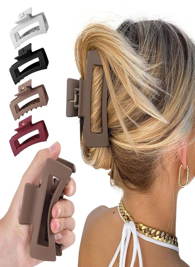 Melodio 4Pcs Cloud Claw Clips for Women, 4.2 Inch Non-Slip Strong Hold Hair Claws, Unbreakable & Durable TPEE-Silicone Blend, Large Bendable Cozy Hair Clip for Thin/Thick/Curly Hair, All-Day Comfort - Image 1