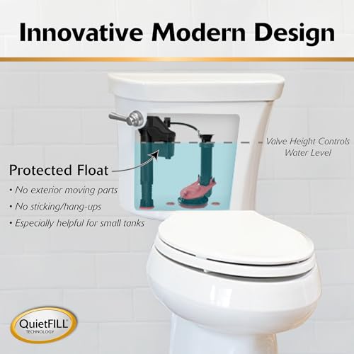 Korky QuietFILL 2X Long Life Toilet Fill Valve - Universal Fits 99% of Toilets - Easy Height Adjust for Fast Install, 528X - Image 3