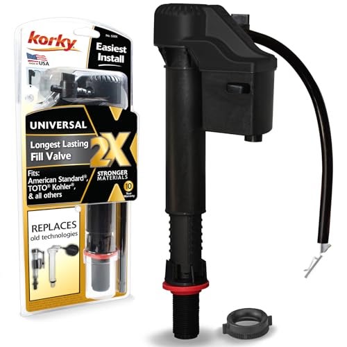 Korky QuietFILL 2X Long Life Toilet Fill Valve - Universal Fits 99% of Toilets - Easy Height Adjust for Fast Install, 528X - Image 1