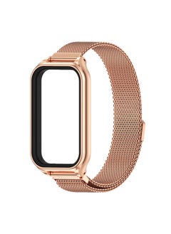 Redmi Band 2 Milanese Metal Three-bead Stainless Steel Wristband Suitable For XiaomiBand 8 Active-Color:MILAN MAGNETIC-ROSE GOLD-Specifications:for Redmi Band2/Mi Band 8 Active
