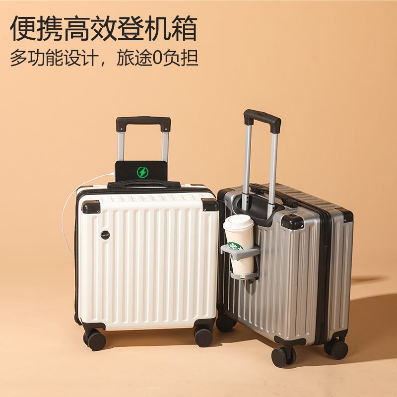 18-inch Carry-on Suitcase with Cup Holder and USB Port - Image 2