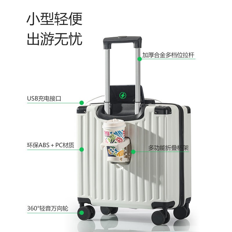 18-inch Carry-on Suitcase with Cup Holder and USB Port - Image 3