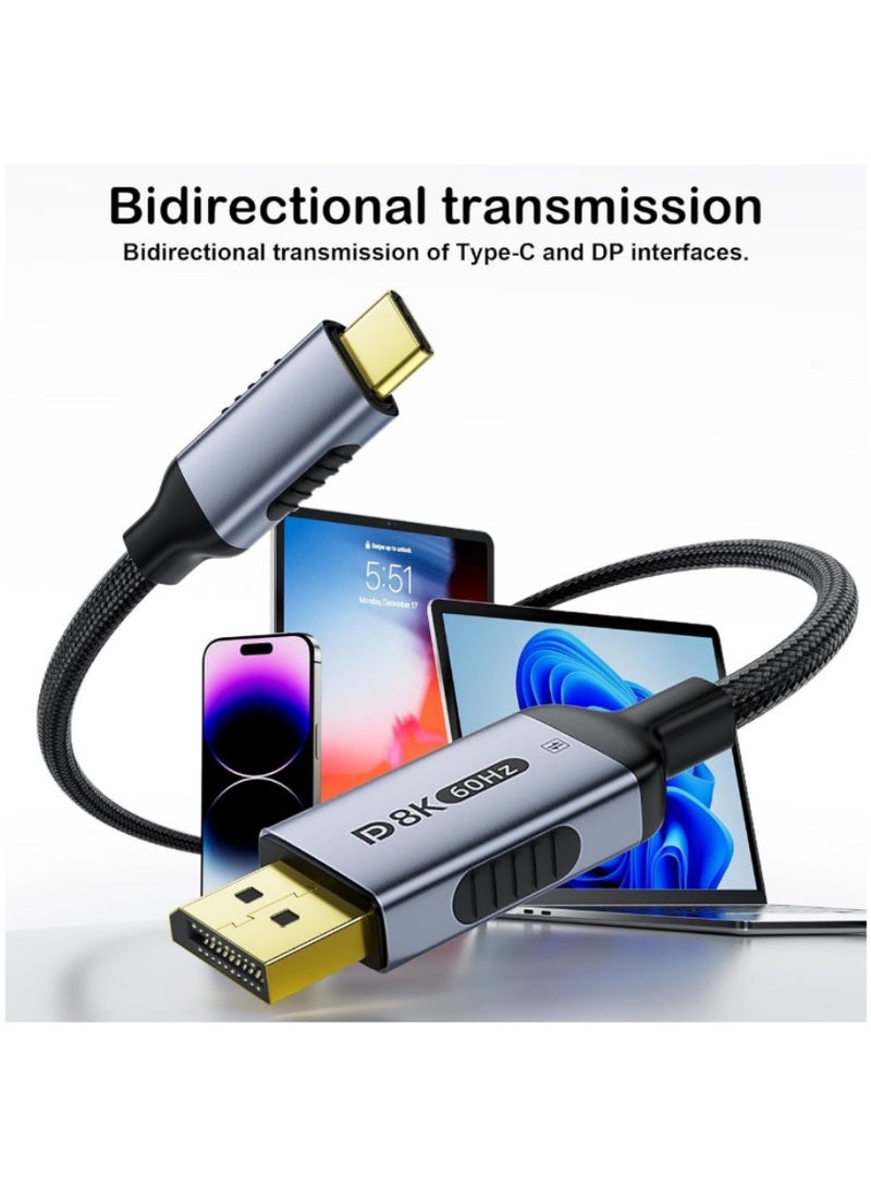 كابل USB C إلى DisplayPort 1.4 نوع C إلى DisplayPort Thunderbolt 2 متر 8K@60Hz - Image 4