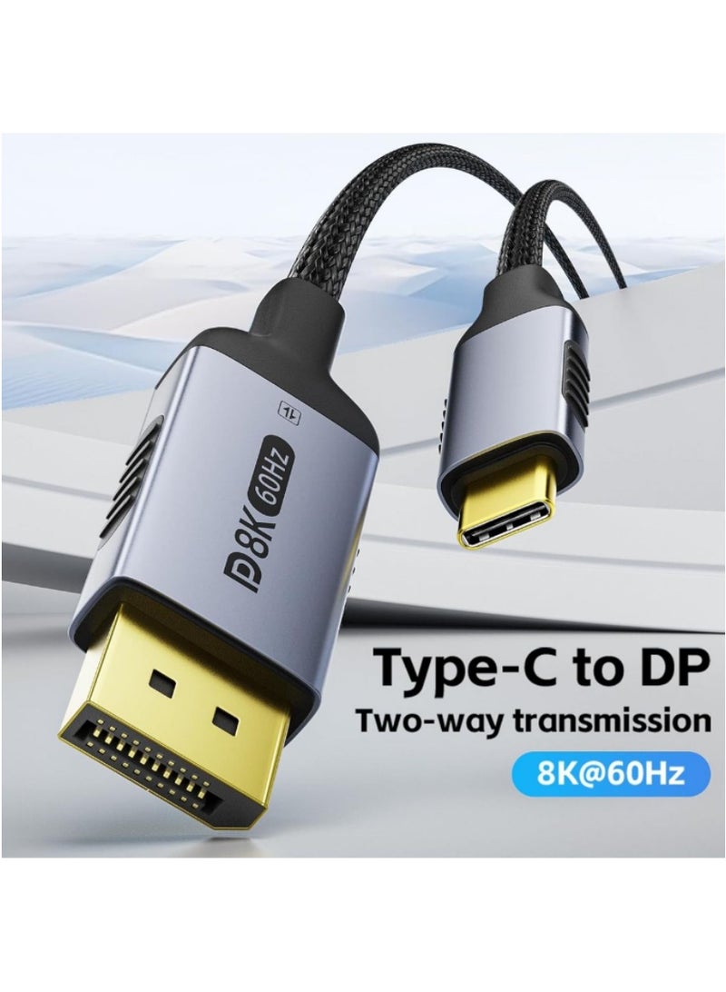 كابل USB C إلى DisplayPort 1.4 نوع C إلى DisplayPort Thunderbolt 2 متر 8K@60Hz - Image 3