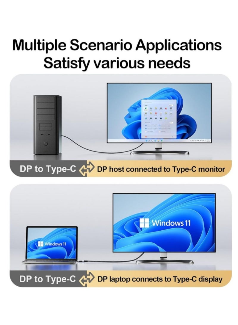 كابل USB C إلى DisplayPort 1.4 نوع C إلى DisplayPort Thunderbolt 2 متر 8K@60Hz - Image 5