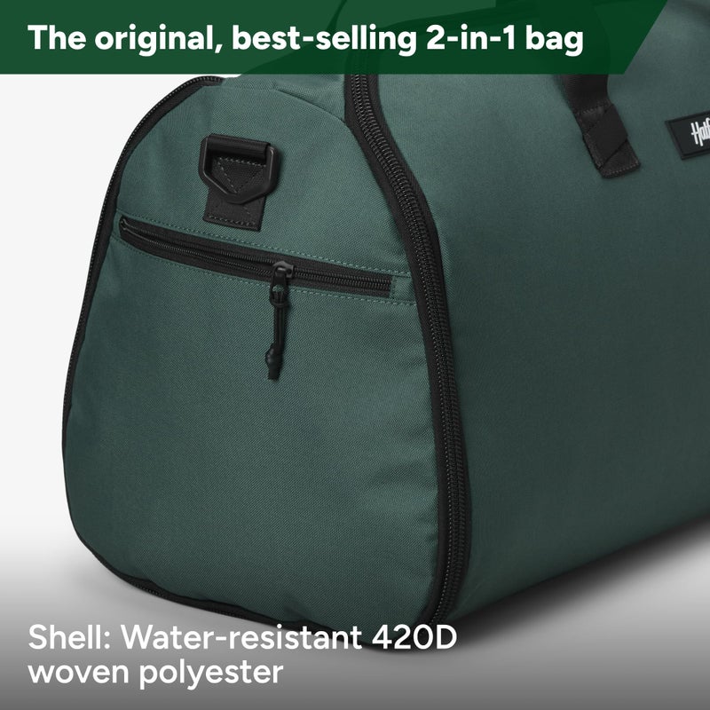 Halfday Convertible 2-in-1 Garment Duffel Weekender Bag 45L | Wrinkle-Free Travel, Hanging Suit Compartment, Shoe Pockets, Trolley Sleeve. Durable & Water-Resistant Carry-On, Hunter - Image 5