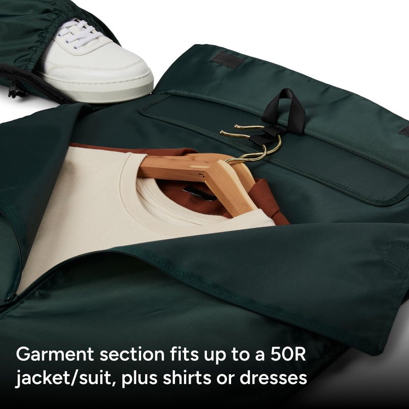 Halfday Convertible 2-in-1 Garment Duffel Weekender Bag 45L | Wrinkle-Free Travel, Hanging Suit Compartment, Shoe Pockets, Trolley Sleeve. Durable & Water-Resistant Carry-On, Hunter - Image 2