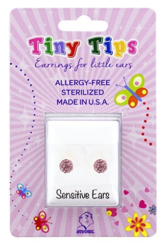 STUDEX Tiny Tips Stud Earrings Hypoallergenic for Little Ears 4.5mm Light Rose Fireball-TT-340W - Image 3