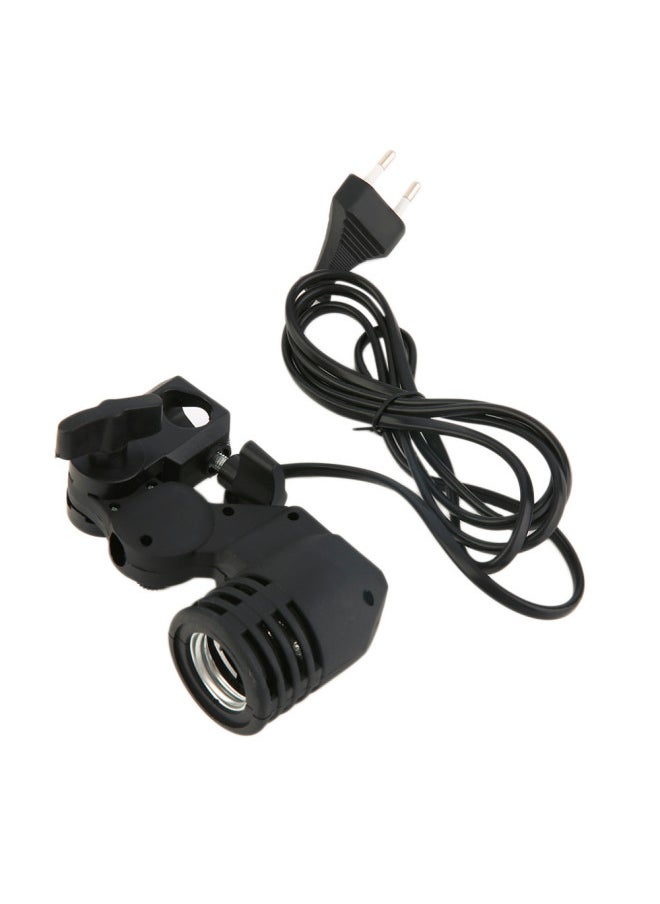 E 270000 Lamp Holder Photography Fill Lamp Holder E27 Single Lamp Holder Screw Umbrella Lamp Holder Photography Bulb Accessories-Color:White Box Packaging European Insert With Umbrella Hole - Image 1