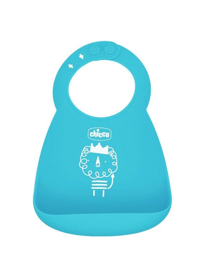 شيكو طقم إطعام شيكو سهل الاستخدام من السيليكون | أطباق للفطام الذاتي | وعاء شفط | مريلة سيليكون قابلة للتعديل | ملعقة سيليكون ناعمة | خالية من مادة BPA | طقم من 3 قطع | 6 أشهر فأكثر | أزرق مخضر - Image 4