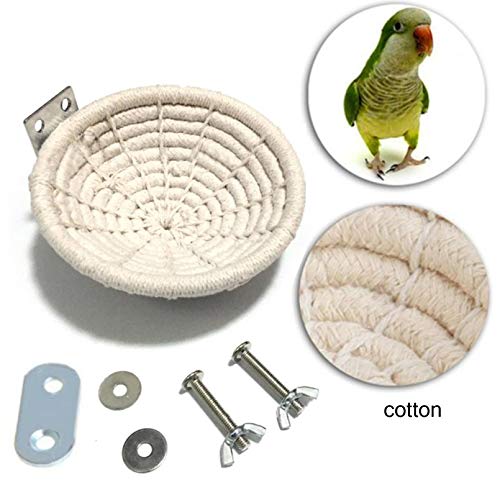 Hamiledyi Handmade Cotton Rope Nest Parakeet Bed Breeding Nest Small Parrot Cage Hatching Nesting for Cockatiel Canary Lovebird Finch and Other Small Birds - Image 4