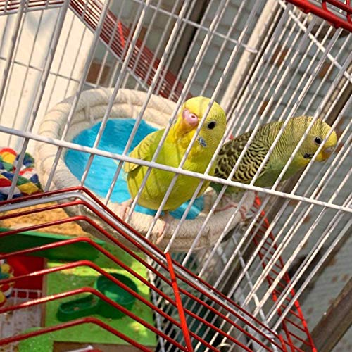 Hamiledyi Handmade Cotton Rope Nest Parakeet Bed Breeding Nest Small Parrot Cage Hatching Nesting for Cockatiel Canary Lovebird Finch and Other Small Birds - Image 2