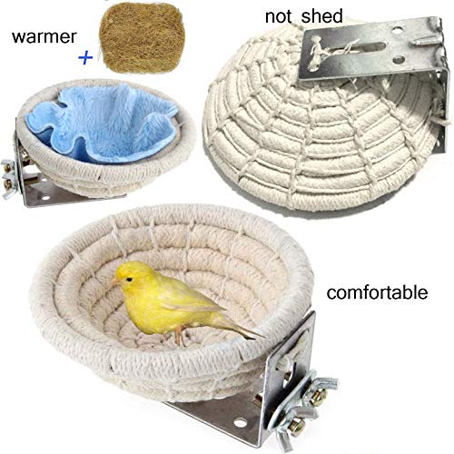 Hamiledyi Handmade Cotton Rope Nest Parakeet Bed Breeding Nest Small Parrot Cage Hatching Nesting for Cockatiel Canary Lovebird Finch and Other Small Birds - Image 5