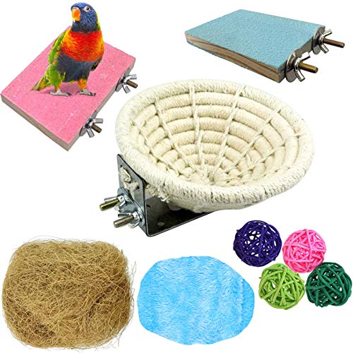 Hamiledyi Handmade Cotton Rope Nest Parakeet Bed Breeding Nest Small Parrot Cage Hatching Nesting for Cockatiel Canary Lovebird Finch and Other Small Birds - Image 1