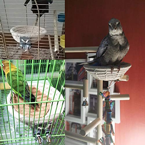 Hamiledyi Handmade Cotton Rope Nest Parakeet Bed Breeding Nest Small Parrot Cage Hatching Nesting for Cockatiel Canary Lovebird Finch and Other Small Birds - Image 3