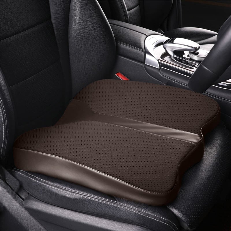 LARROUS Car Seat Cushion  Comfort Memory Foam Seat Cushion for Car Seat Driver Tailbone Coccyx Pain Relief Pad Car Seat Cushions for Driving Office Chair Cushion Brown
