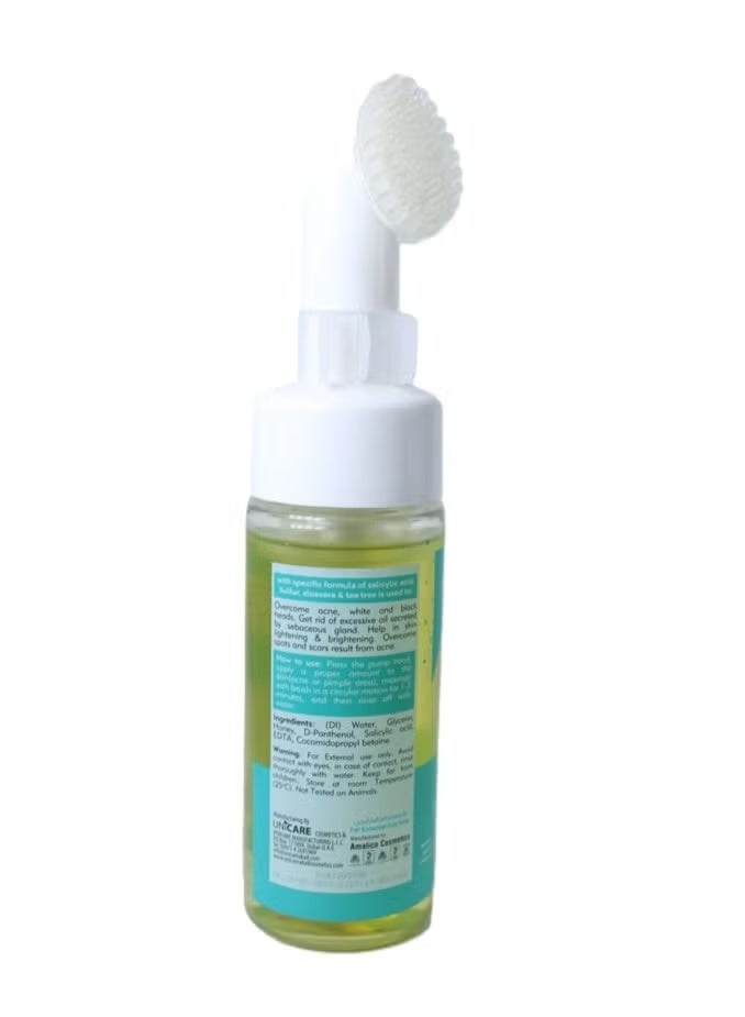 اي ام أكني غسول الوجه الرغوي AM ACNE 175 مل | للبشرة المعرضة لحب الشباب | مع حمض الساليسيليك والكبريت والصبار وشجرة الشاي | تنظيف عميق، تحكم في الزيوت وعناية بالمسام | منظف لطيف للوجه للاستخدام اليومي - Image 3
