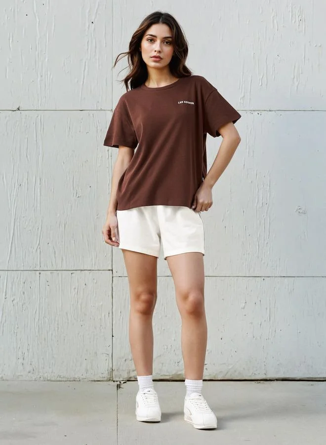 لي كوبر تيشيرت لي كوبر بقصة عادية وطباعة شعار قطن