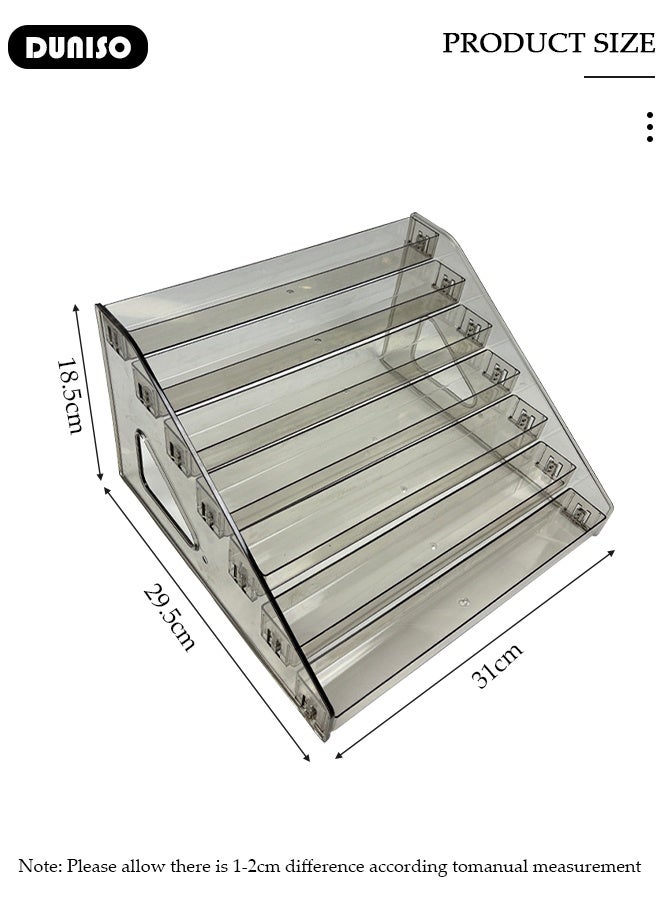DUNISO رف عرض الأظافر بسبع طبقات حامل طلاء الأظافر الشفاف منظم طلاء الأظافر متعدد الوظائف حامل الزيوت الأساسية منظمات مستحضرات التجميل - Image 2