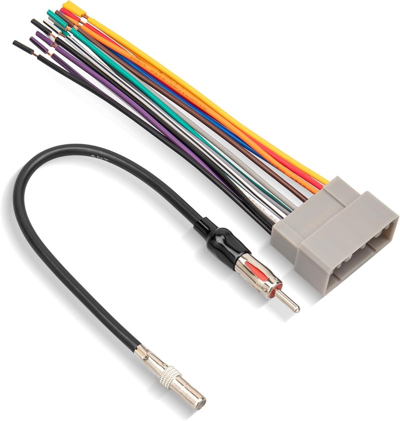 RED WOLF Aftermarket Radio Install Wire Harness W/Antenna Adapter Plug Replacement for Jeep 2003-2007,Dodge ram 2002-2007, Chrysler 2000-2007 - Image 1