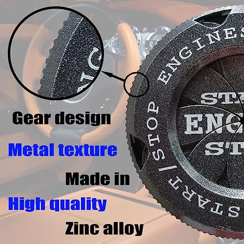 BeFunky Car Push Start Button Cover - Universal Rotating Engine Start Stop Button for Cars and Some Motorcycles (Black) - Image 2