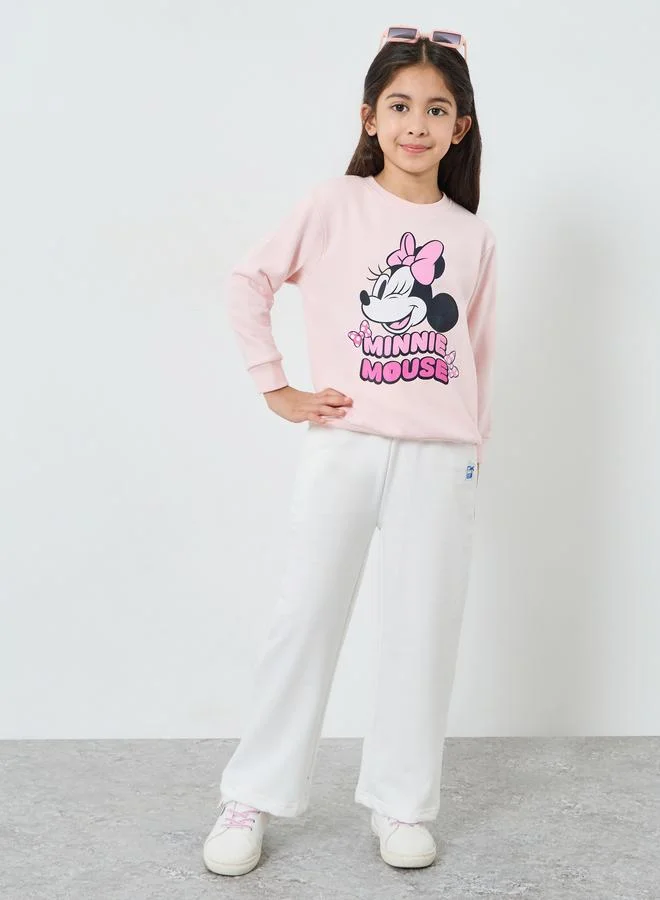 Styli Girls Cotton Minnie Mouse Graphic Sweatshirt